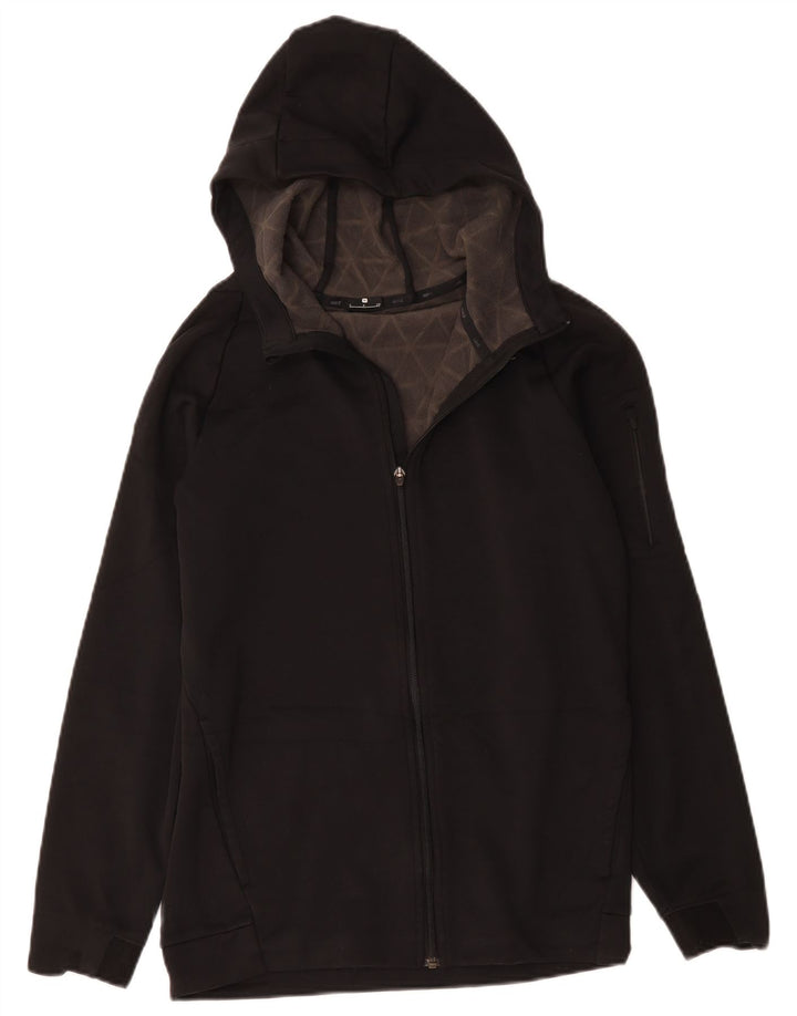 Nike - Sudadera con capucha y cremallera para hombre, talla pequeña, poliéster negro