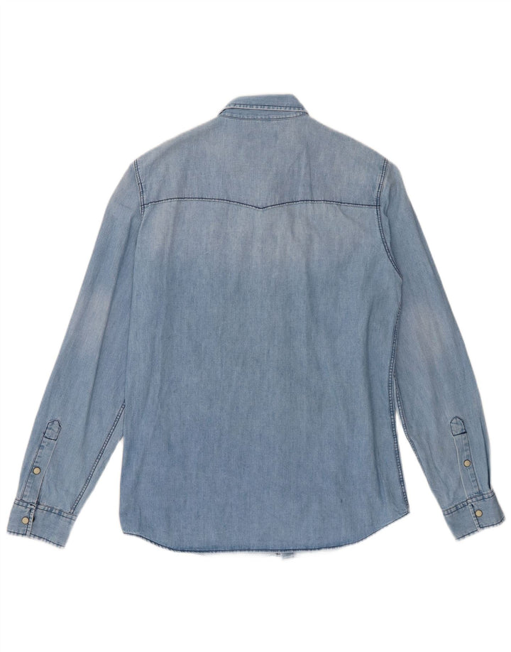 Jack & Jones Hombre Camisa Vaquera Algodón Azul Medio