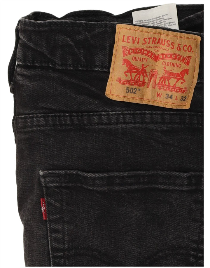 Levi's Vaqueros cónicos 502 para hombre W34 L29 Algodón negro