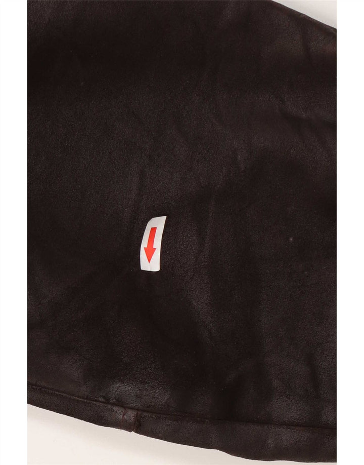 Chaqueta de cuero vintage para mujer IT 44 Marrón medio