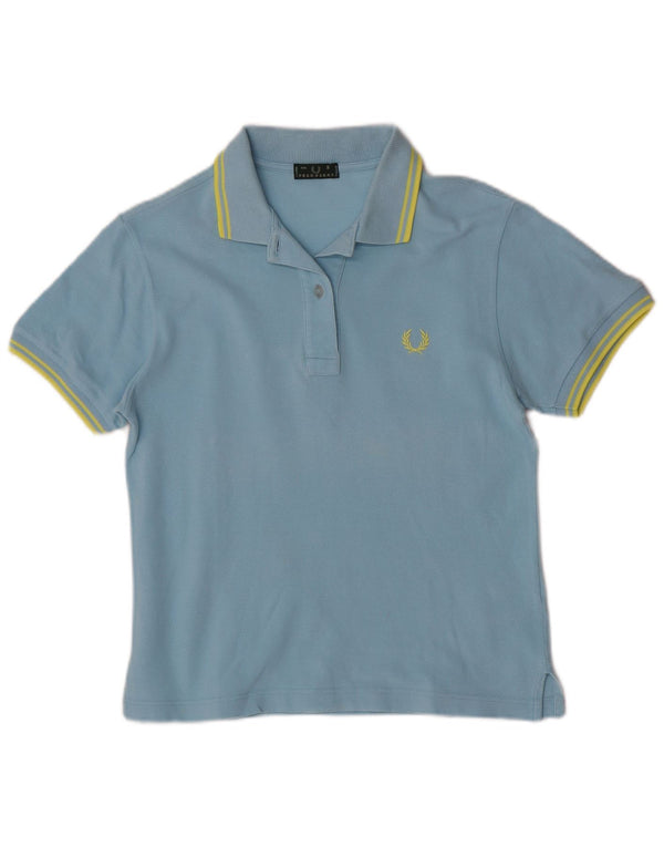 Fred Perry Womens Polo Shirt UK 8 Small Blue Cotton