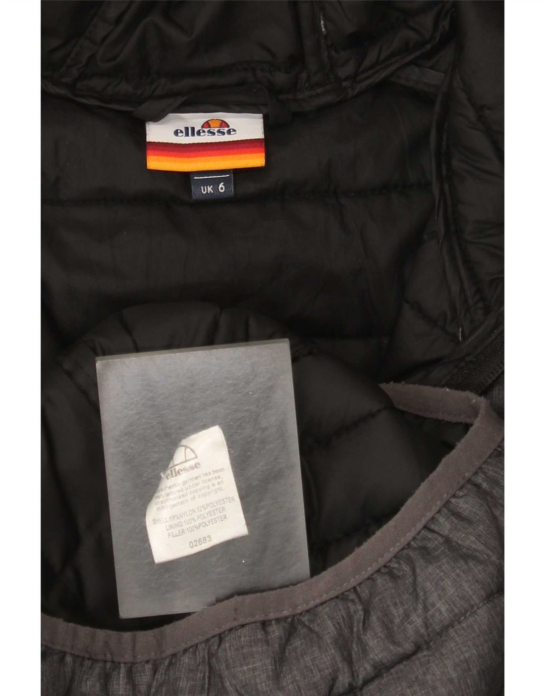 Chaqueta acolchada con capucha para mujer Ellesse UK 6 XS Nylon gris