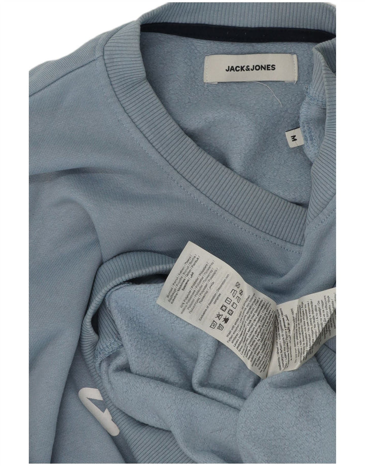 Jack & Jones Hombre Sudadera Gráfica Jumper Algodón Azul Medio