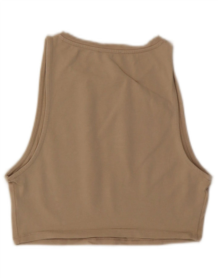 ZARA Mujer Crop Top UK 42 Algodón Beige Medio