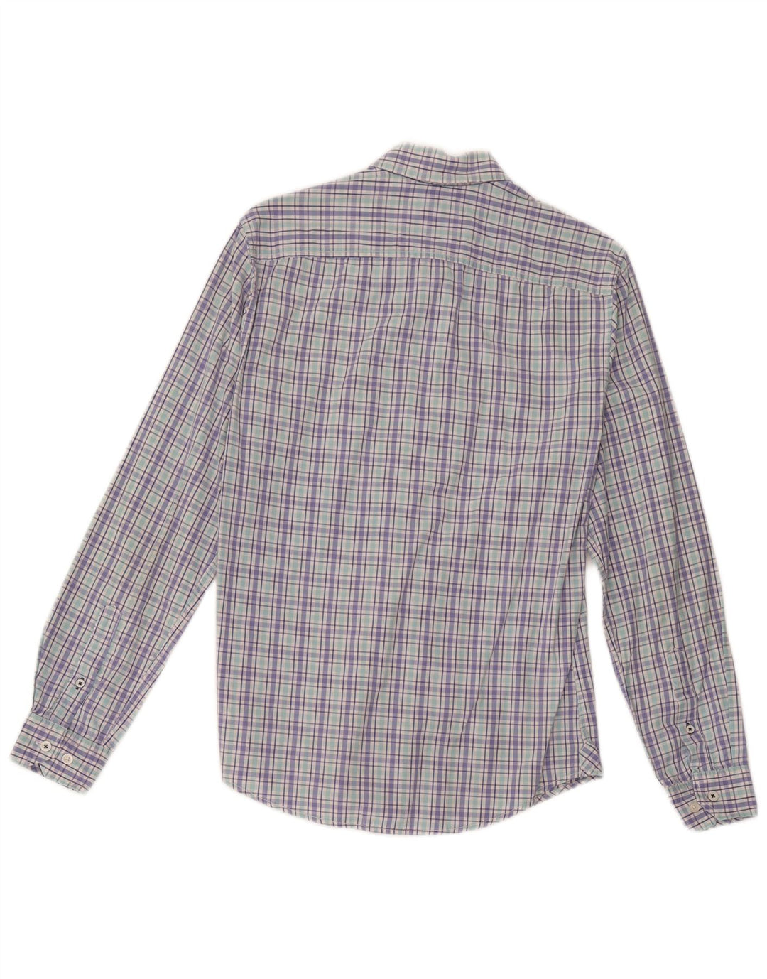 Crew Clothing Camisa ajustada para hombre Algodón a cuadros multicolor pequeño