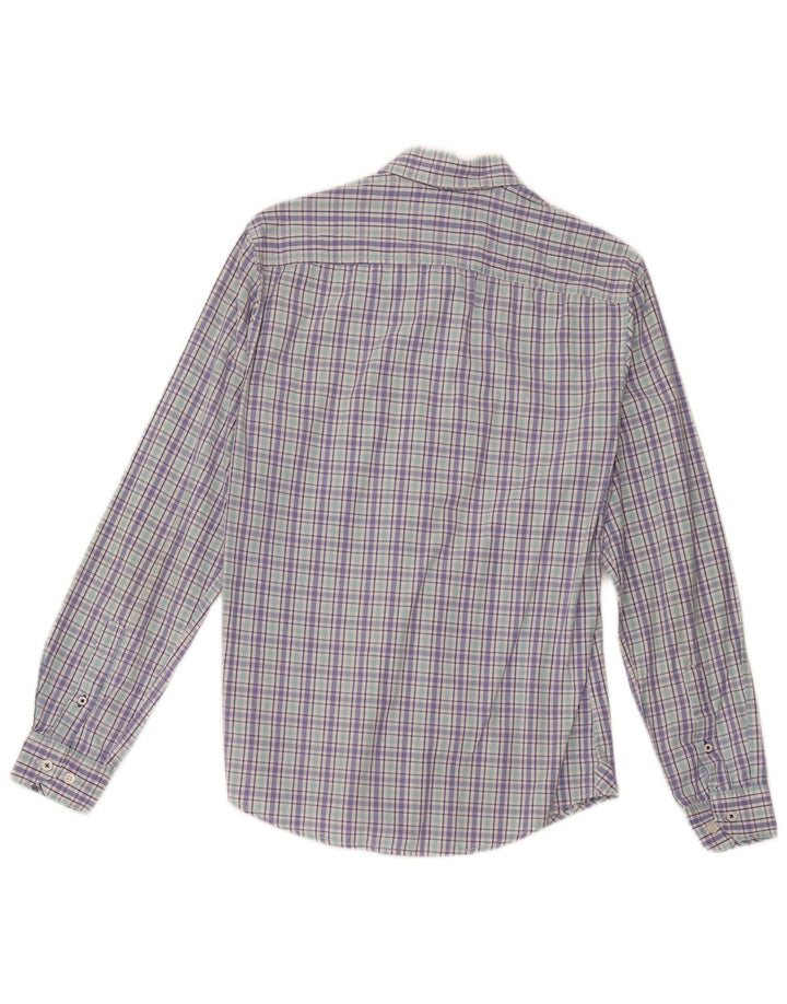 Crew Clothing Camisa ajustada para hombre Algodón a cuadros multicolor pequeño