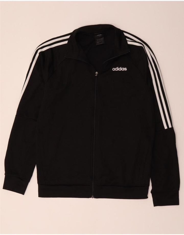 Adidas Mens Climalite Chándal Top Chaqueta UK 40/42 Mediano Negro Poliéster
