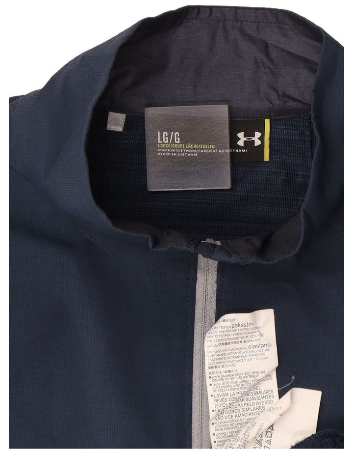 Under Armour Hombre Jersey Chándal Top Chaqueta Grande Poliéster Azul Marino
