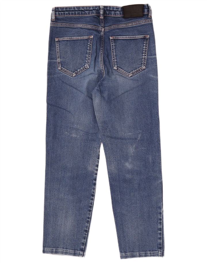Massimo Dutti Vaqueros Cropped De Cintura Alta Mujer EU 40 Medium W30 L26 Azul