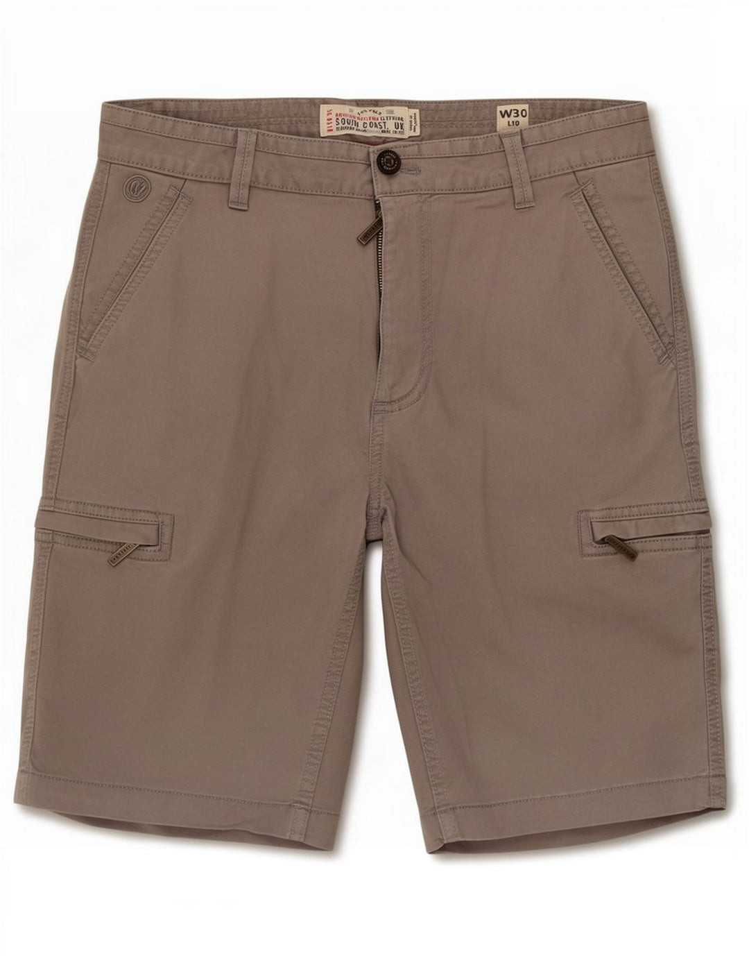 Pantalones cortos cargo para hombre Fat Face Medium W30 Gris Algodón