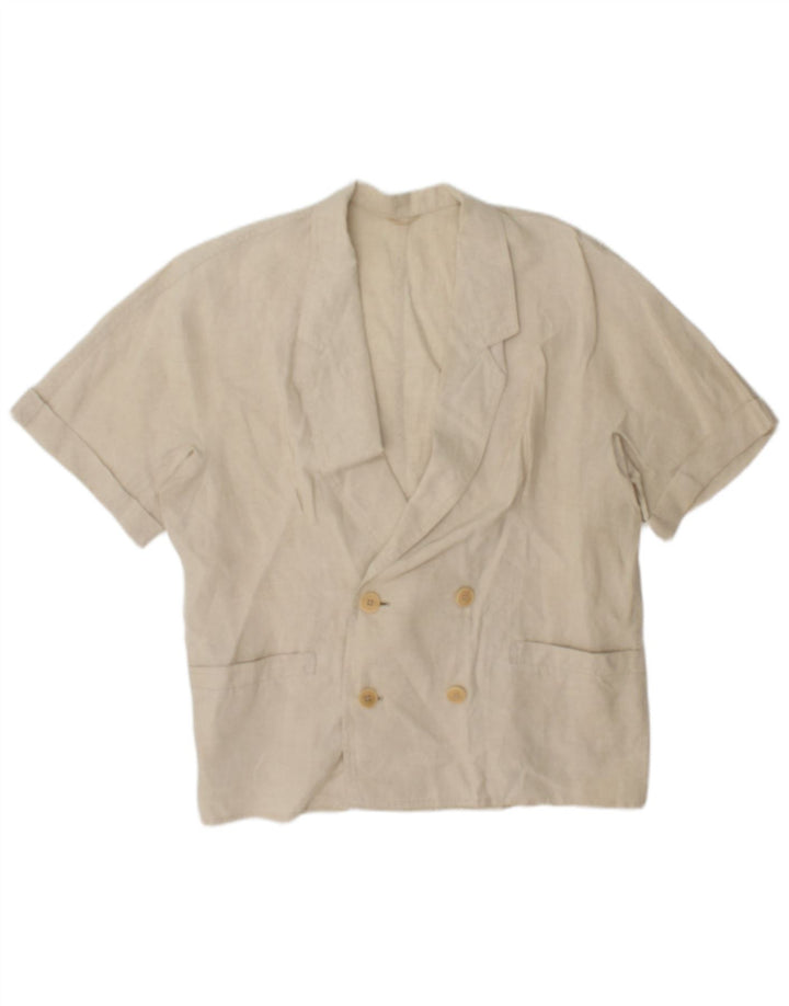 Max Mara Chaqueta tipo blazer con doble botonadura para mujer UK 44 Medium Beige