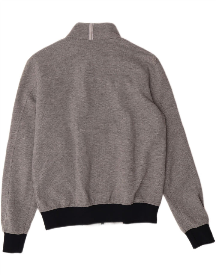 ZARA Mens Bomber Jacket UK 40 Large Grey Colourblock Polyester