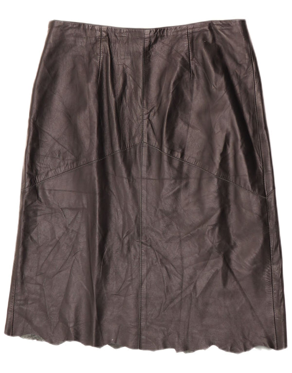 Falda de cuero vintage para mujer IT 48 XL W32 Cuero negro
