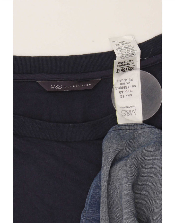 Marks & Spencer Vestido básico para mujer UK 42 Medium Azul marino Lyocell