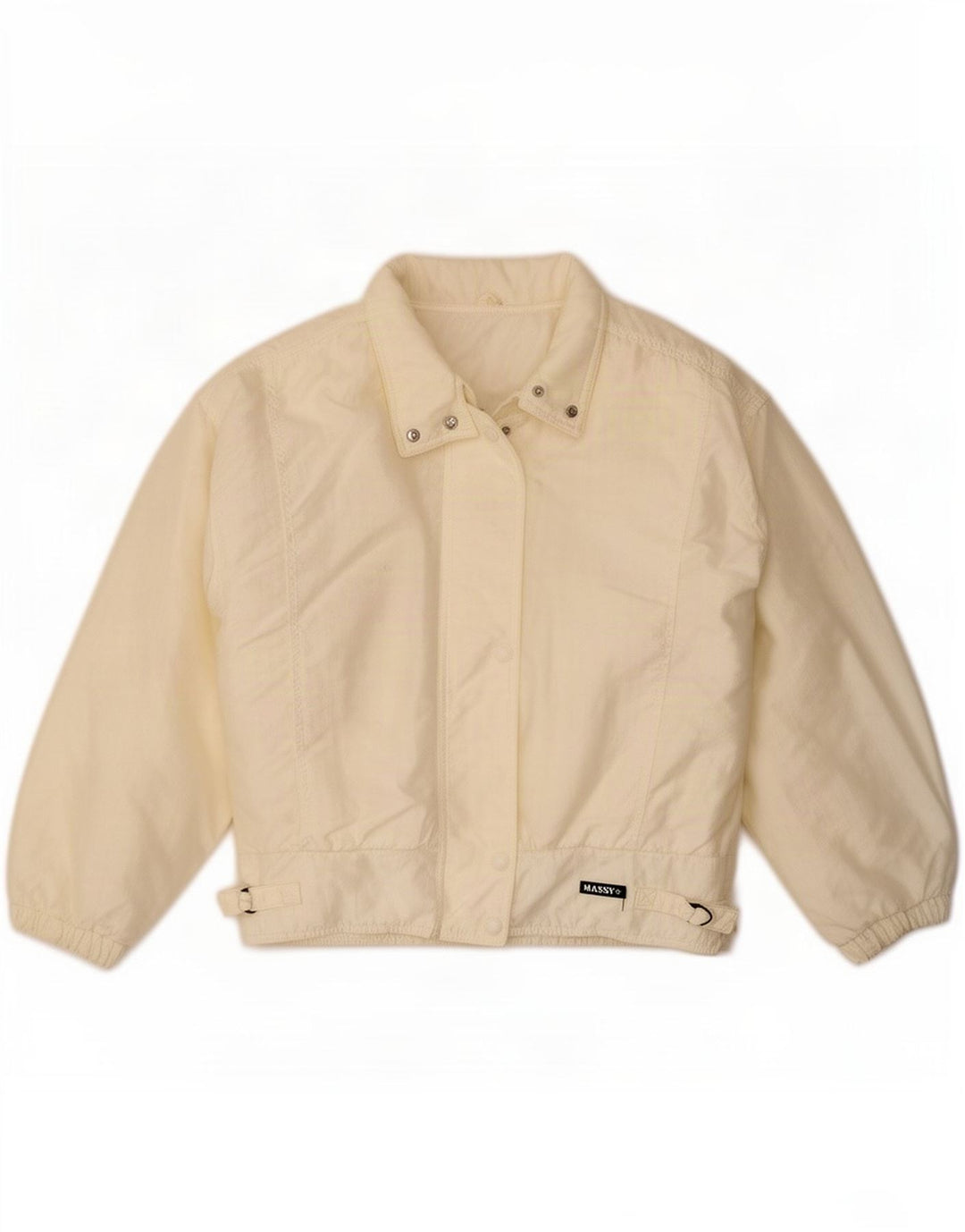 Vintage mujer bombardero chaqueta Reino Unido 14 blanco grande
