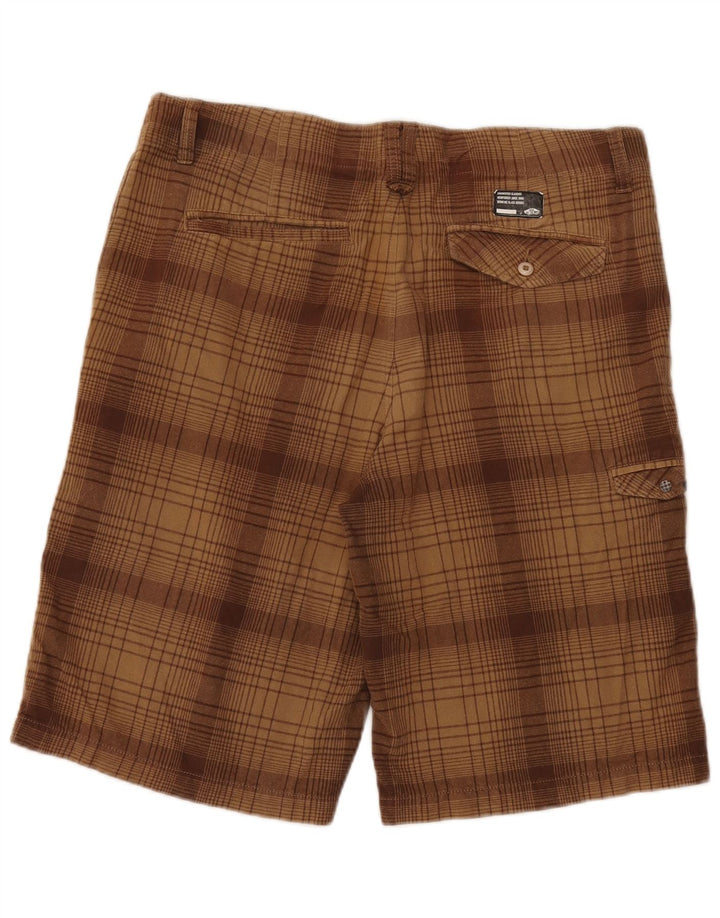 Pantalones cortos tipo cargo Vans para hombre W34 Large Brown Check Cotton