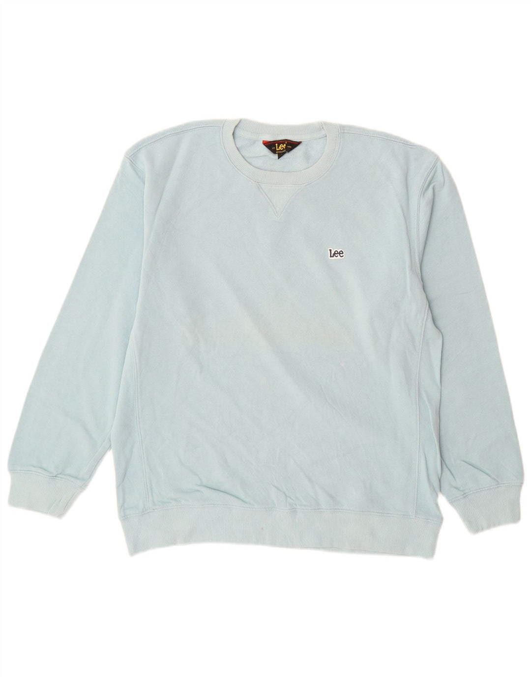 LEE Hombre Regular Fit Sudadera Jersey De Algodón Azul Medio