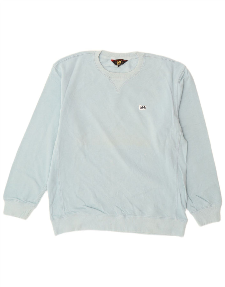 LEE Hombre Regular Fit Sudadera Jersey De Algodón Azul Medio