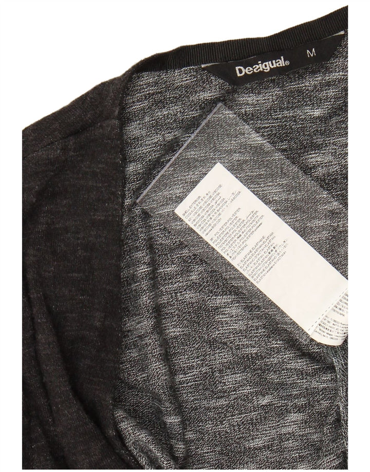 DESIGUAL Suéter tipo cárdigan abierto para mujer Reino Unido 12 Gris medio Estampado animal