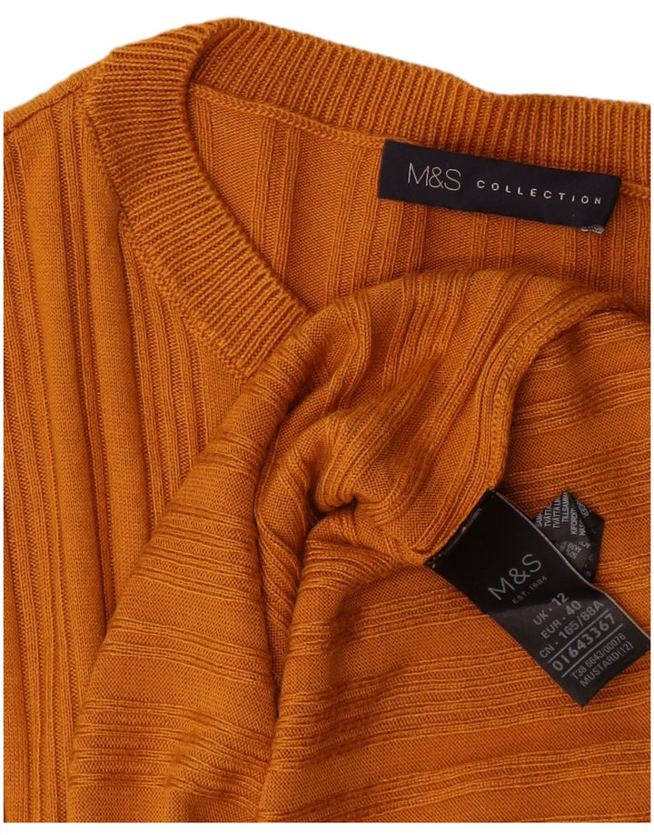 Marks & Spencer Top de mujer de manga larga UK 42 Acrílico amarillo medio