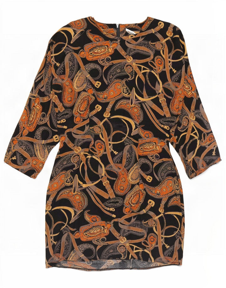 Perceptions Vestido tubo de manga 3/4 para mujer UK 8 Small Black Paisley