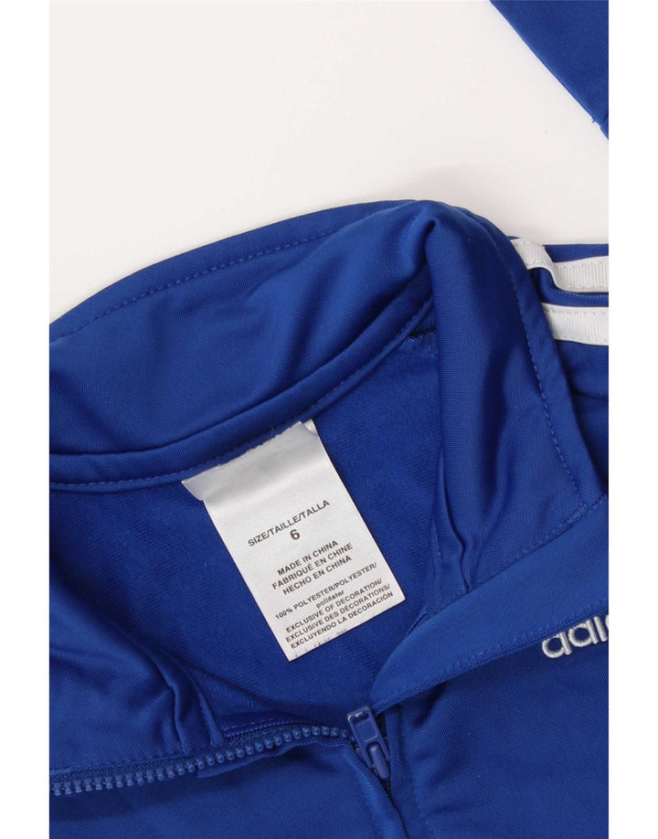 Adidas - Chaqueta de chándal para niño, 5-6 años, color azul, poliéster