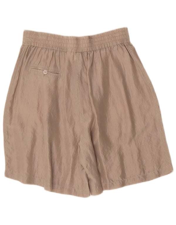 Vintage mujer cintura alta pegado Bermudas Shorts EU 40/42 Medio W30 Beige