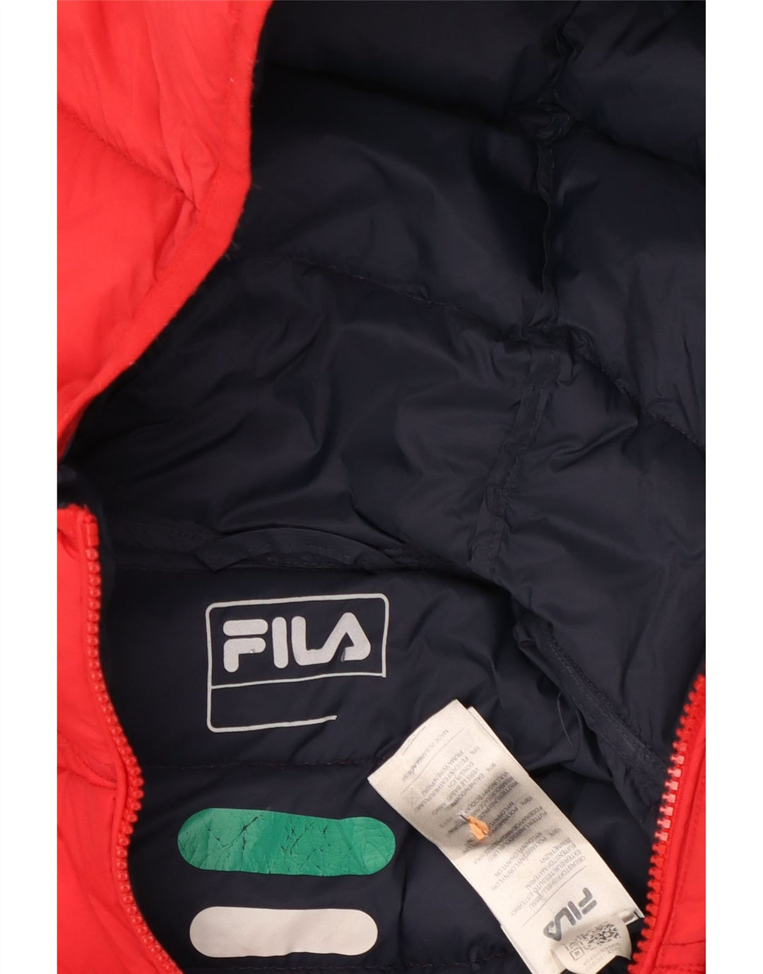FILA Chaqueta acolchada con capucha para hombre UK 38 Poliéster rojo mediano