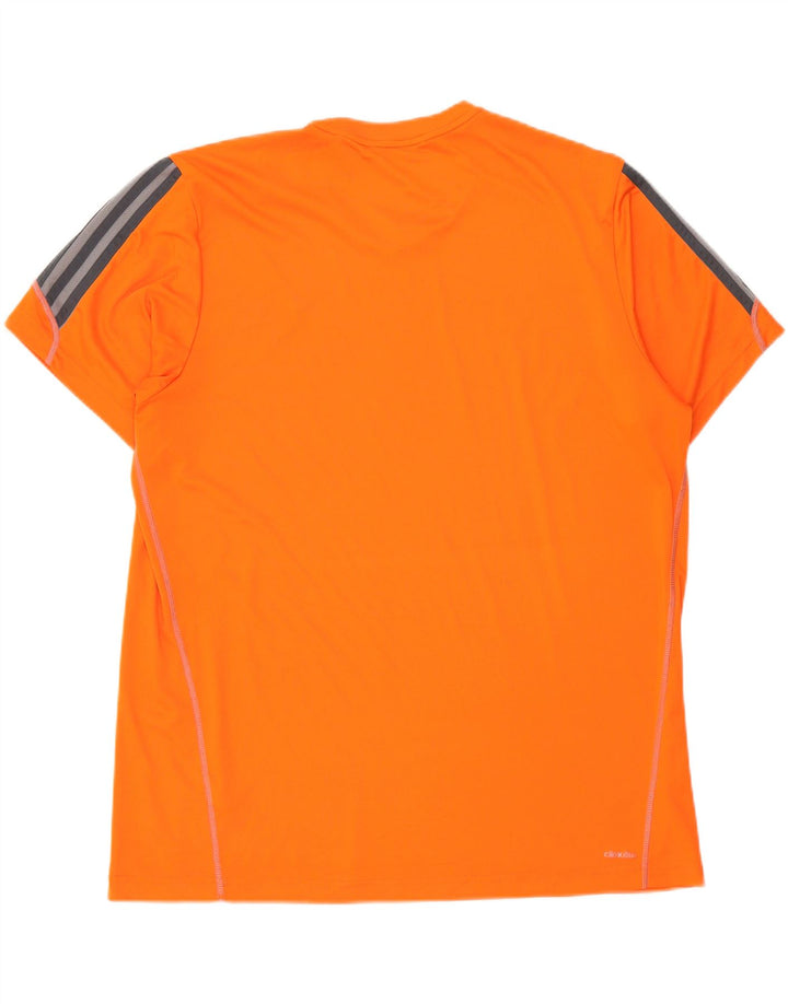 ADIDAS Camiseta Climalite para hombre Top 2XL Naranja Colorblock Poliéster