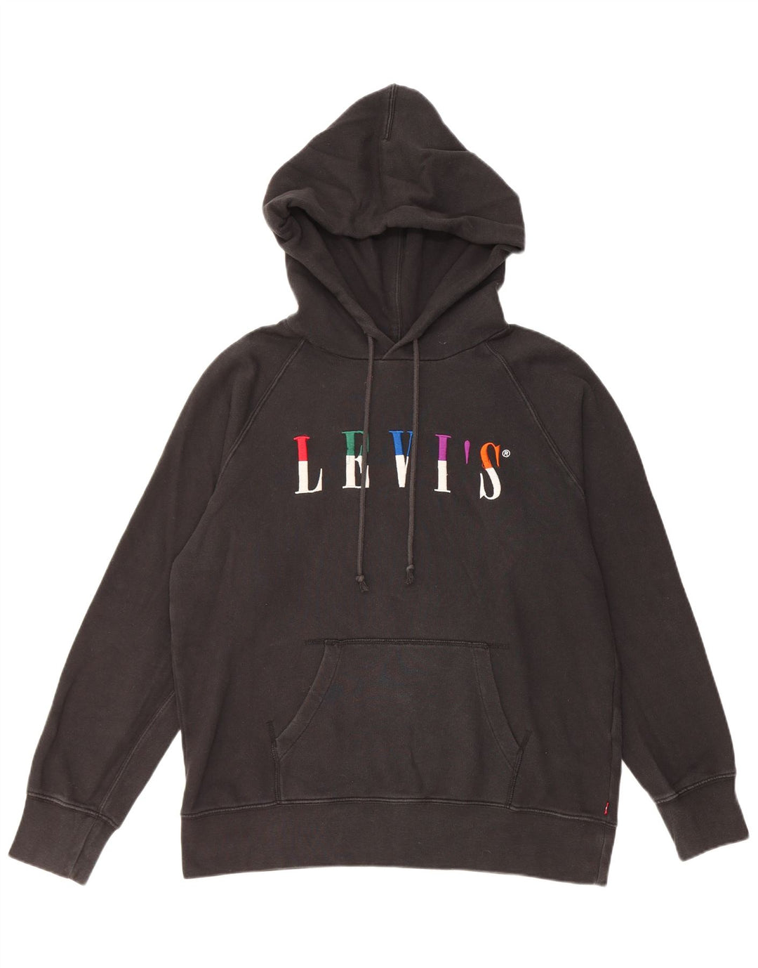 LEVI'S Jersey con capucha gráfico extragrande para mujer Reino Unido 14 Algodón negro mediano