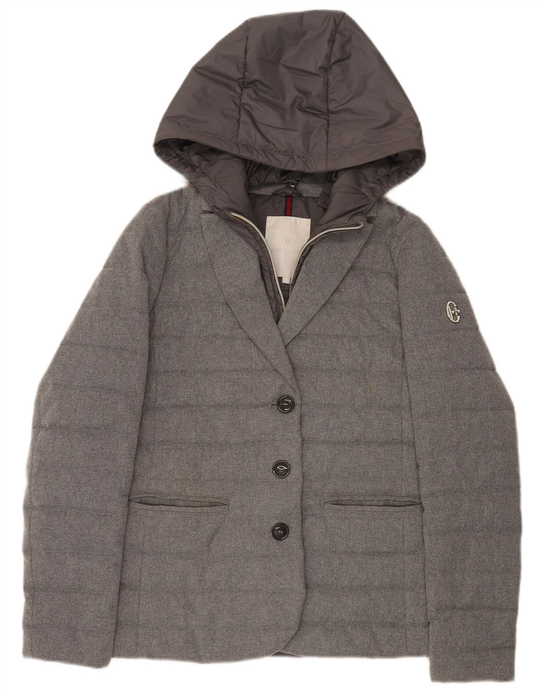 Conte of Florence Chaqueta acolchada con capucha para mujer IT 42 Gris medio