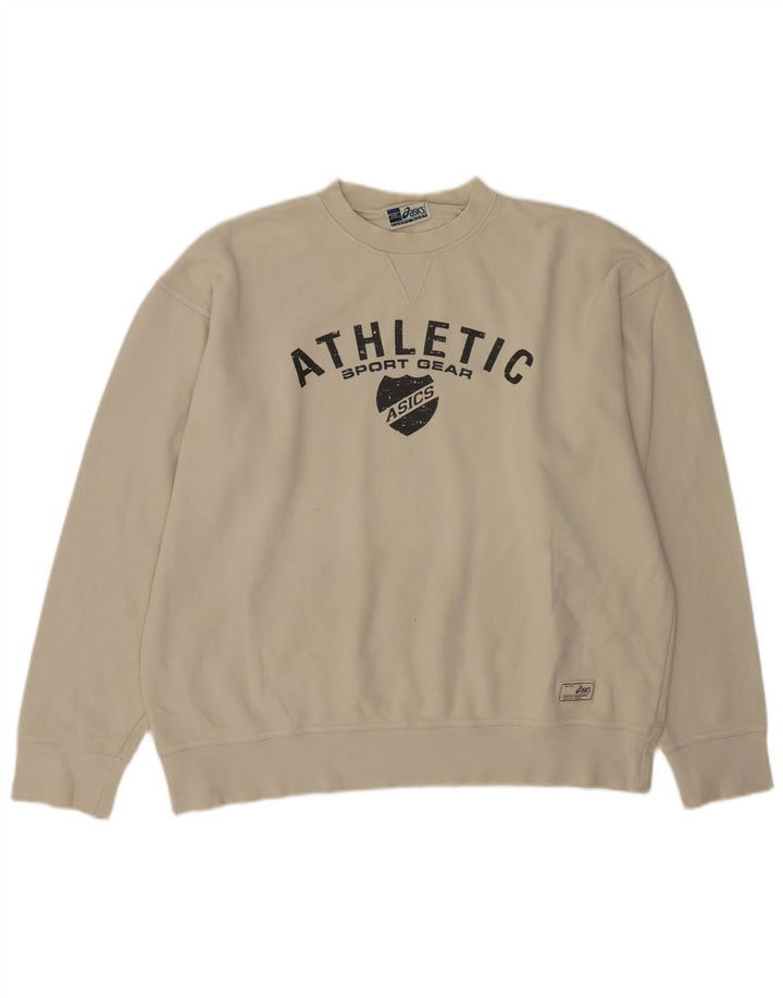 Asics Hombre Graphic Sudadera Jumper 2XL Beige