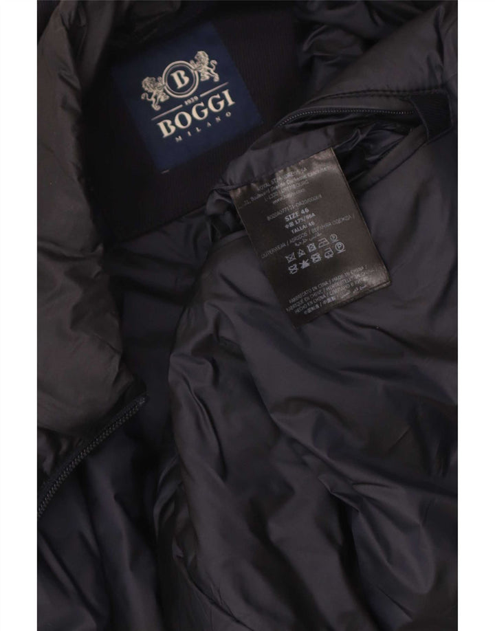 Abrigo Boggi Hombre IT 46 Small Lana Azul Marino