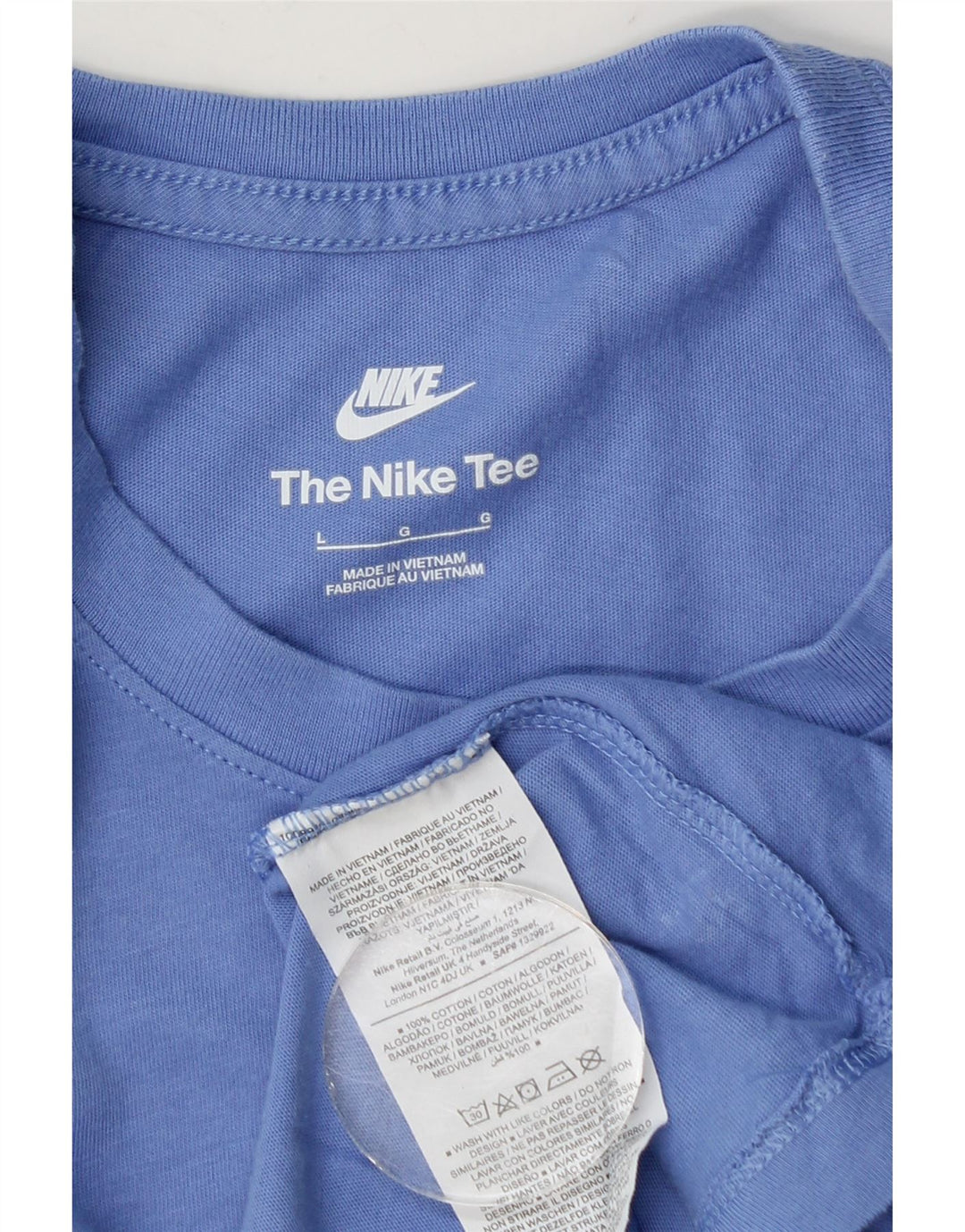 Camiseta Nike Hombre Top Grande Azul Algodón