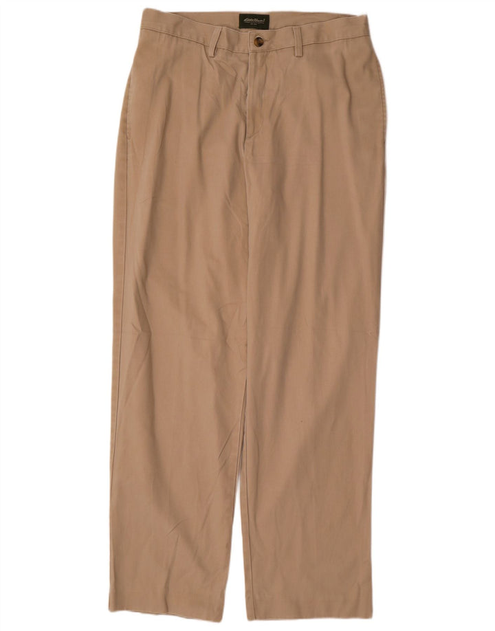 IZOD Pantalón chino recto para hombre W35 L34 Algodón beige