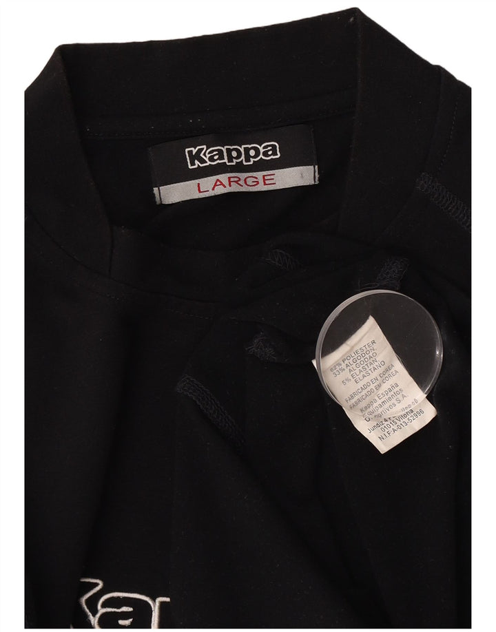 Kappa - Camiseta gráfica para hombre, talla grande, poliéster negro