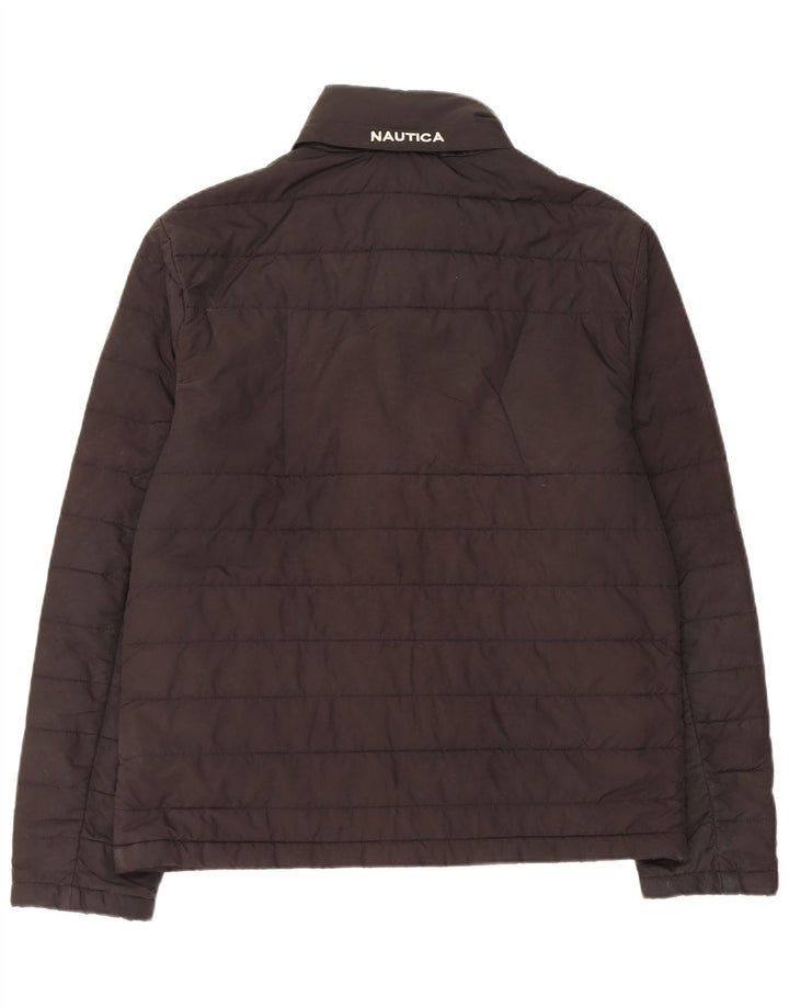 NAUTICA Mens Hooded Padded Jacket UK 36 Small Black Polyester