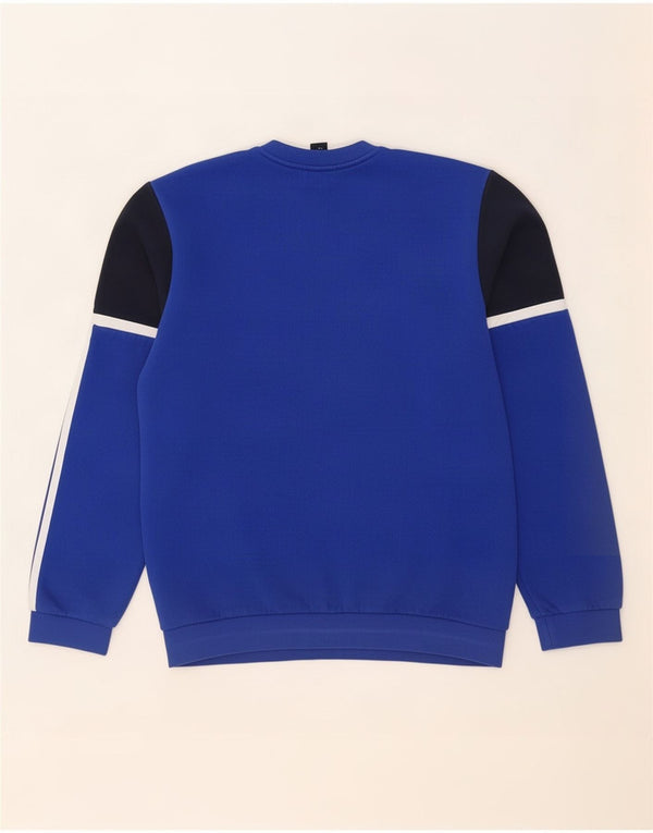 Adidas Hombre Sudadera Gráfica Jersey De Algodón Colorblock Azul Medio
