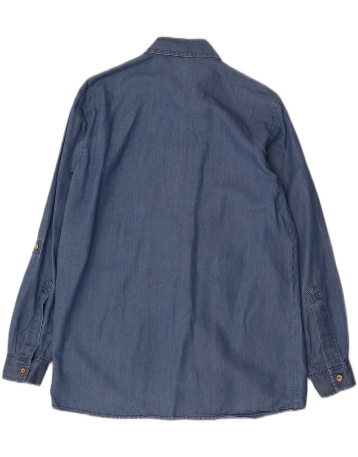 MICHAEL KORS Camisa vaquera extragrande para mujer UK 6 XS Azul