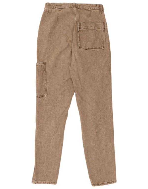 Topshop Vaqueros Mom Cargo De Cintura Alta Para Mujer W26 L32 Algodón Beige