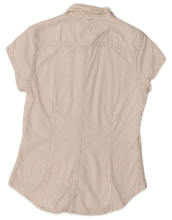 Levi's Camisa vaquera de manga corta para mujer UK 42 Algodón blanco mediano