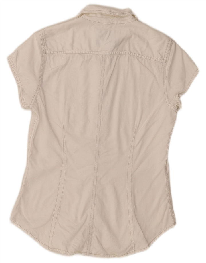 Levi's Camisa vaquera de manga corta para mujer UK 42 Algodón blanco mediano