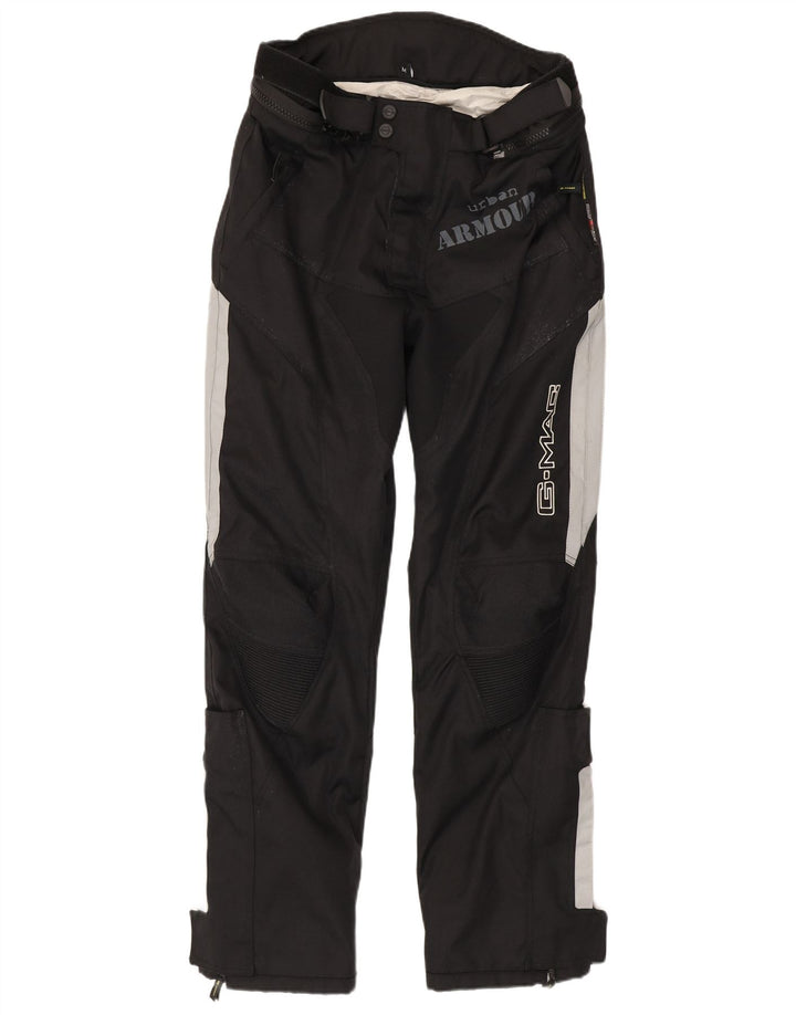 G-mac Pantalones gráficos para hombre medianos W32 L33 negro color block motocicleta