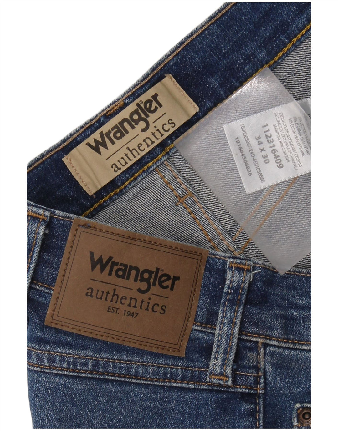WRANGLER Vaqueros rectos para hombre W34 L30 Algodón azul