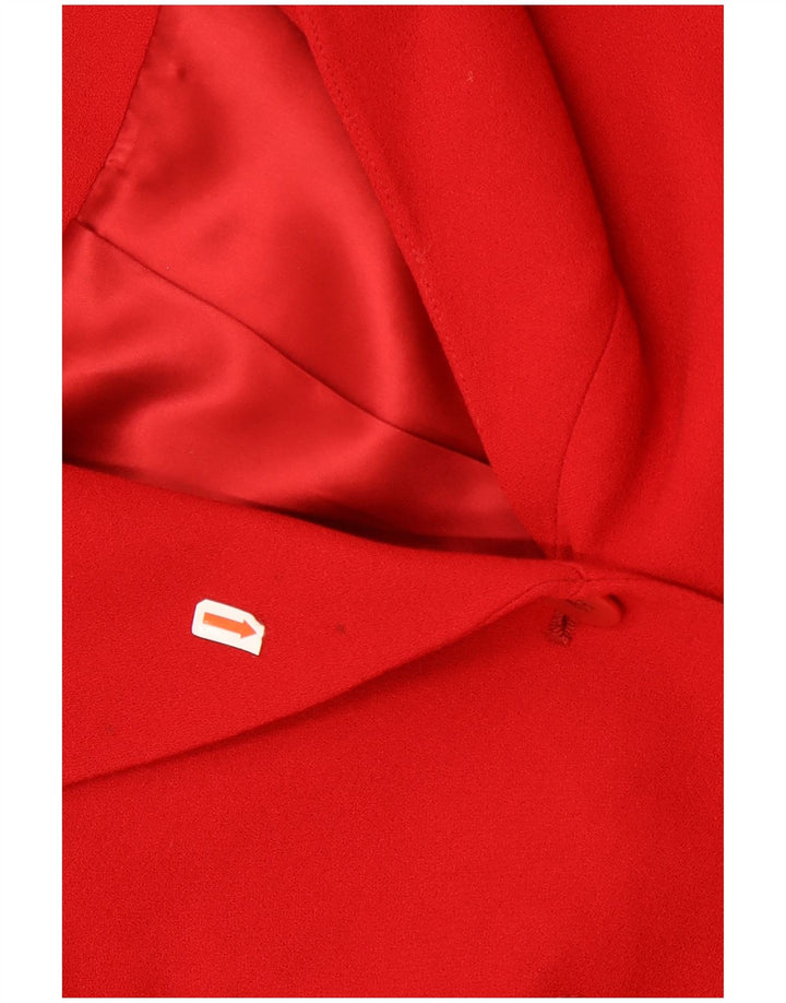 Karen Millen Chaqueta Blazer de 3 Botones para Mujer UK 42 Lana Roja Mediana