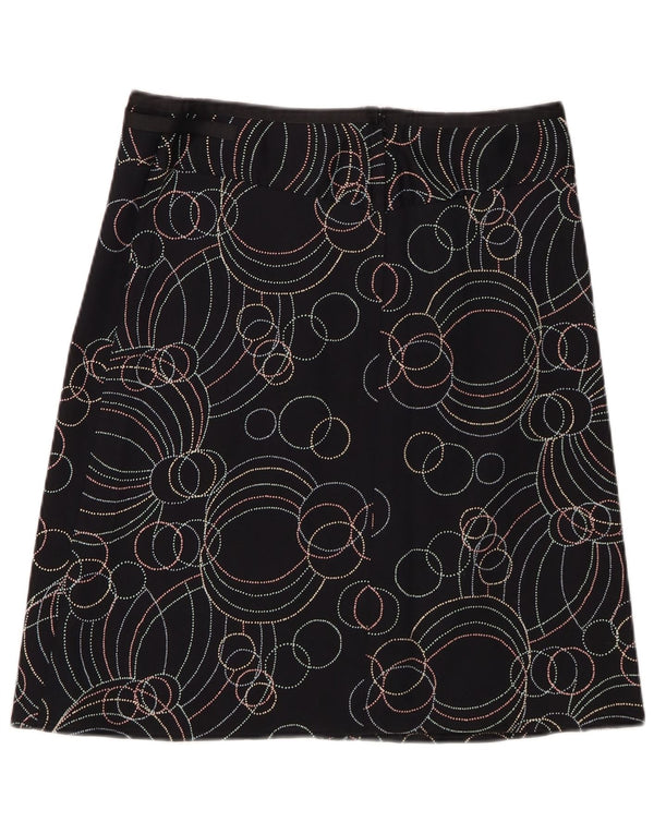 Topshop Falda acampanada para mujer UK 12 Medium W32 Algodón geométrico negro