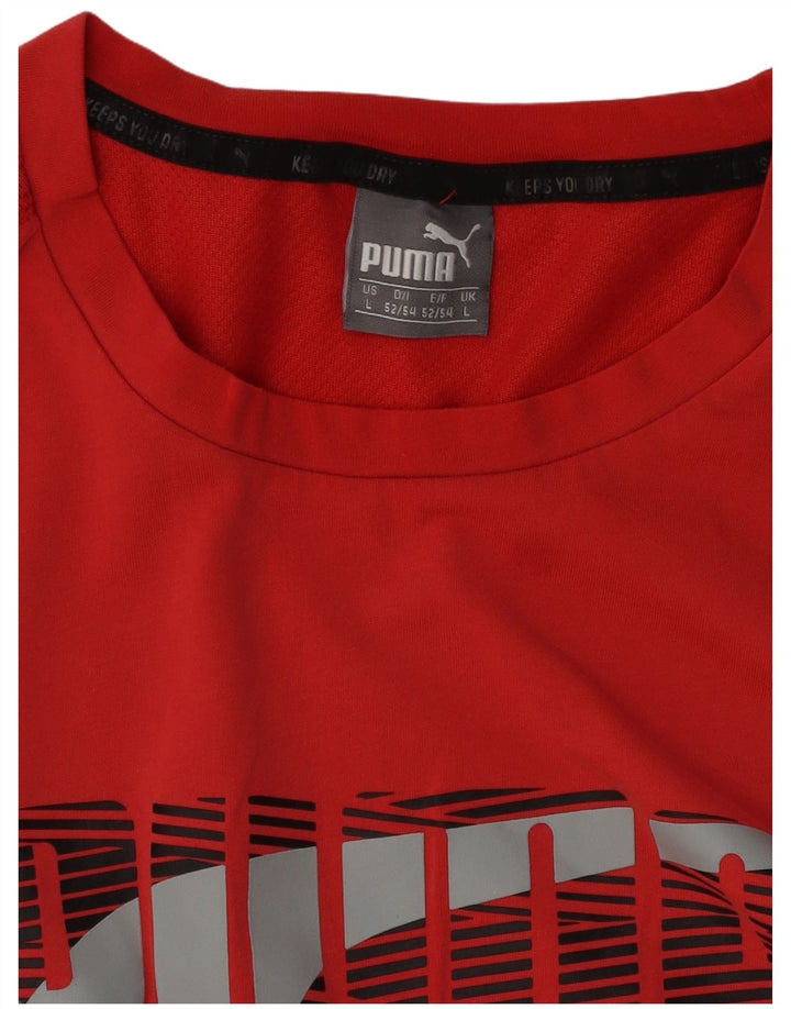 Puma - Camiseta gráfica para hombre, talla grande, color rojo