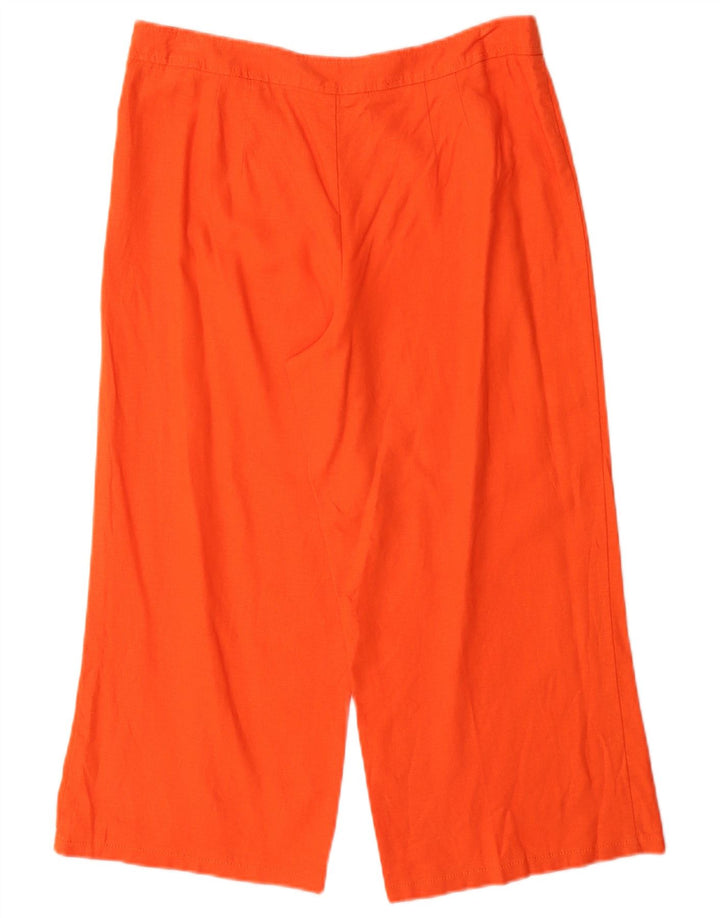 Marks & Spencer Pantalones Capri para Mujer UK 12 Medium W30 L23 Lino Naranja