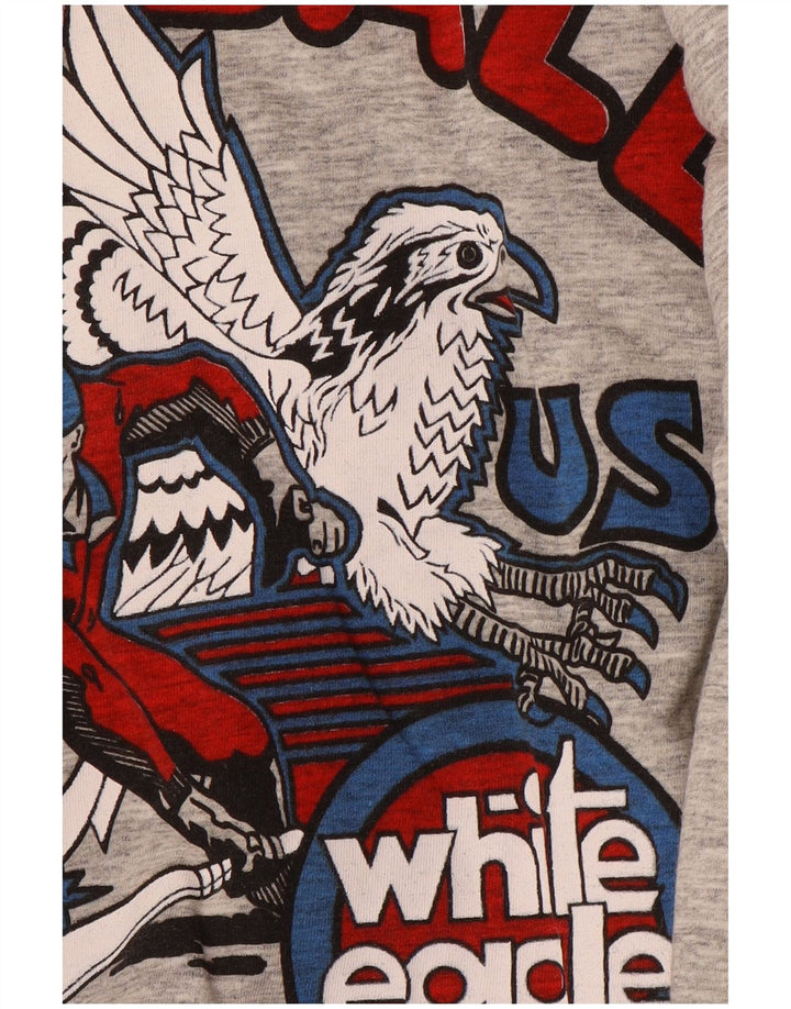 Vintage hombres bomber gráfico chaqueta acolchada Reino Unido 40 grande azul marino