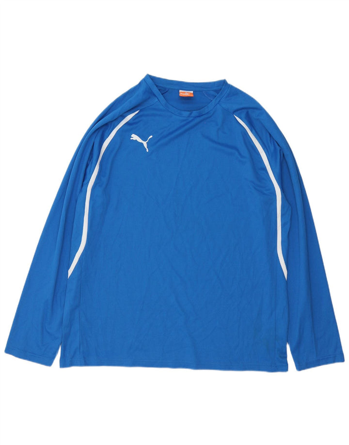 Puma Camiseta de manga larga para hombre Poliéster a rayas azules grandes